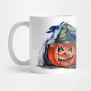 Pumpkin Scary Halloween Watercolor Mug